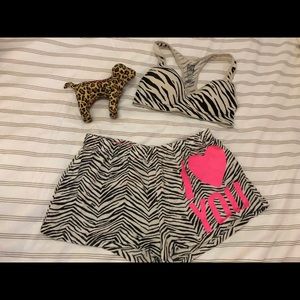 Victoria’s Secret - Pink zebra pj shorts
